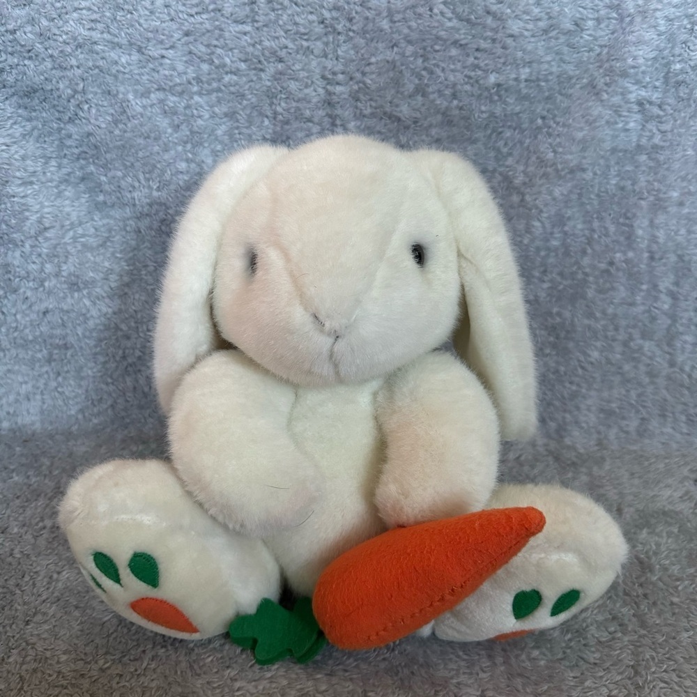 Carrot Club Bunny Plush 12” White Stuffed Animal Rabbit Holding Carrot